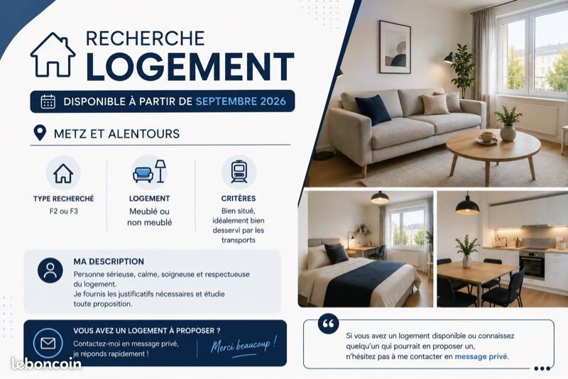 Appartement à louer, 60m², Metz