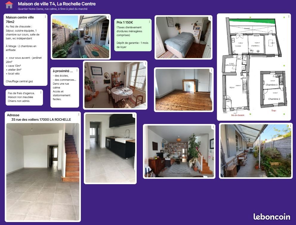 Maison à louer, 78m², La Rochelle