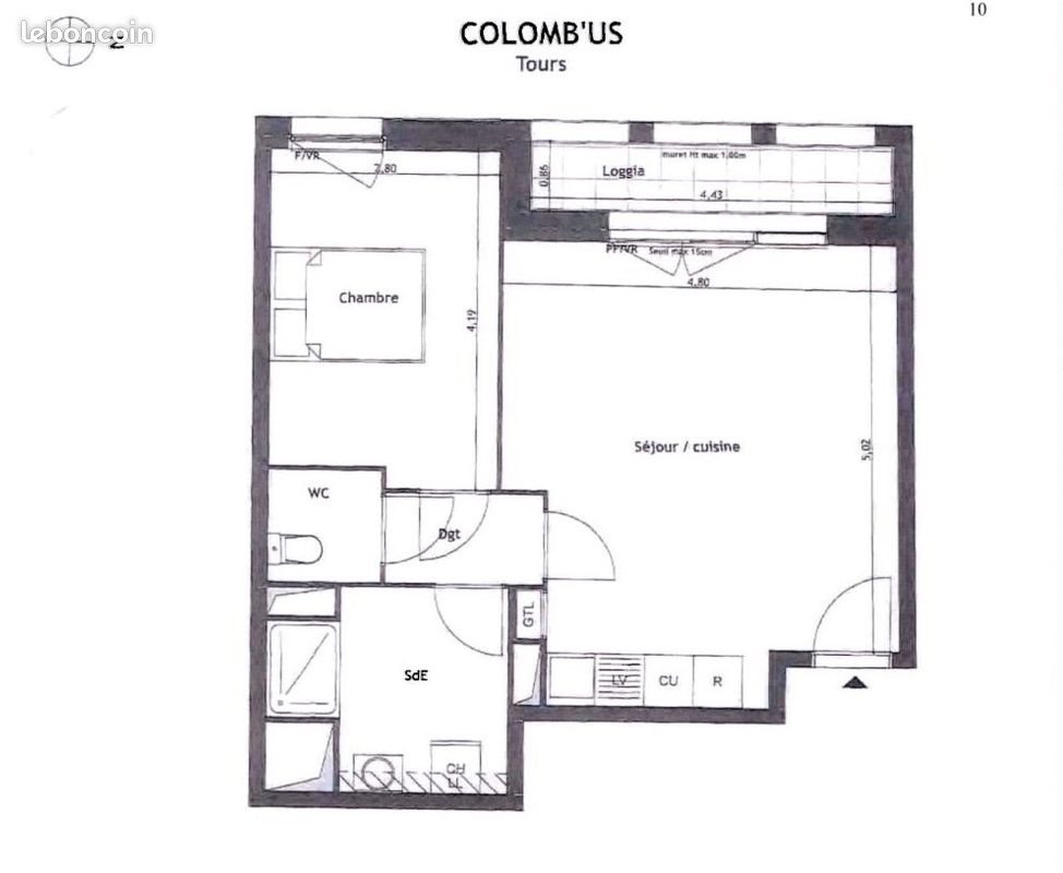 Appartement à vendre, 46m², Tours