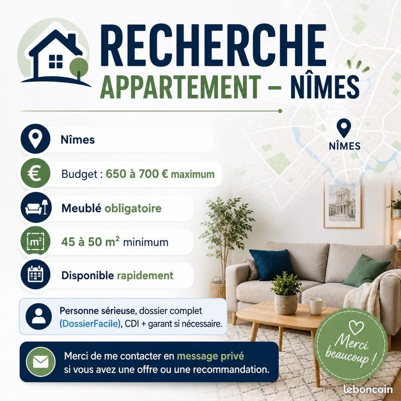 Appartement à louer, 45m², Nîmes