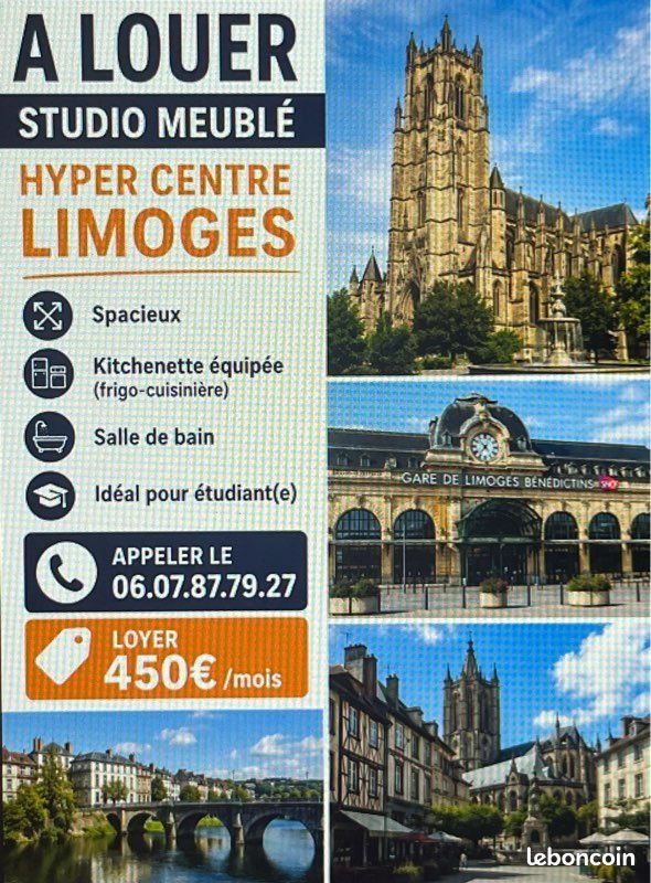Appartement à louer, 40m², Limoges