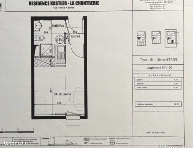 Appartement à vendre, 19m², Nantes