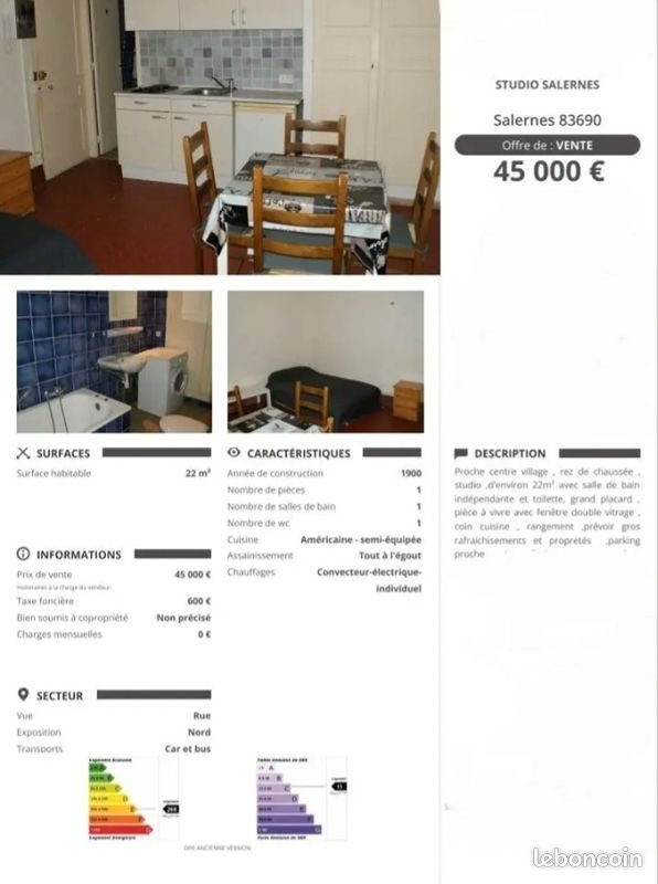 Appartement à vendre, 24m², Salernes