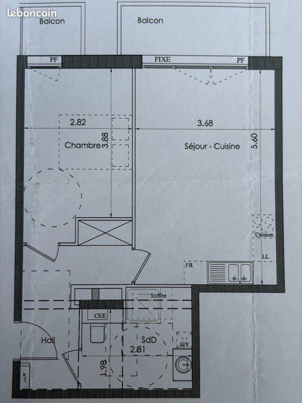 Appartement à louer, 46m², Lille