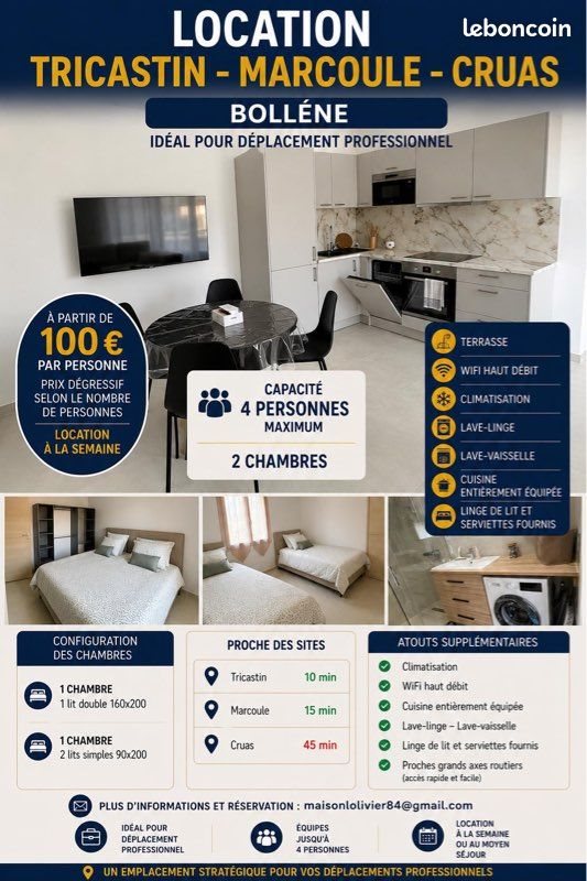 Maison à louer, 55m², Bollène