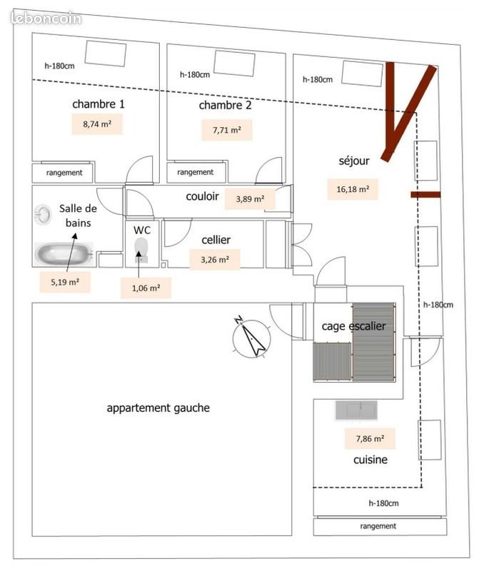 Appartement à louer, 53m², Dole
