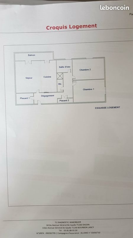 Appartement à louer, 64m², Digoin
