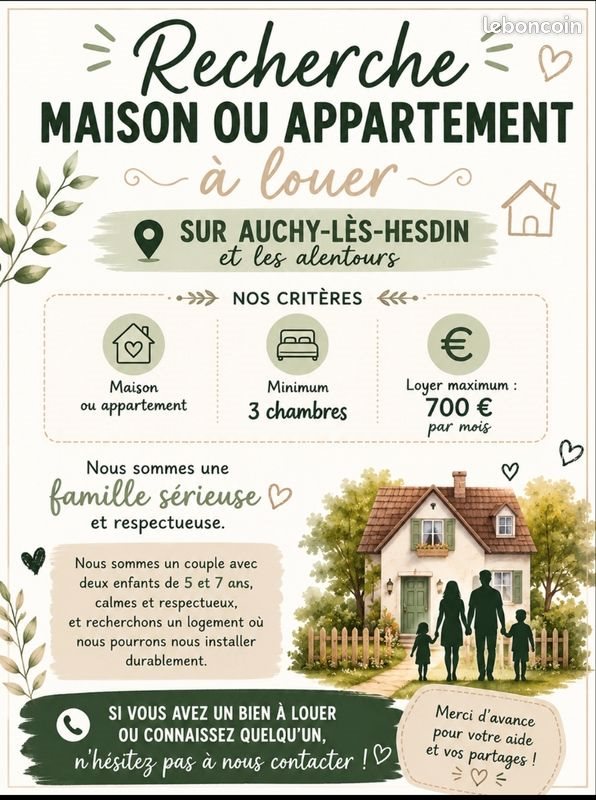 Maison à louer, 80m², Auchy-lès-Hesdin