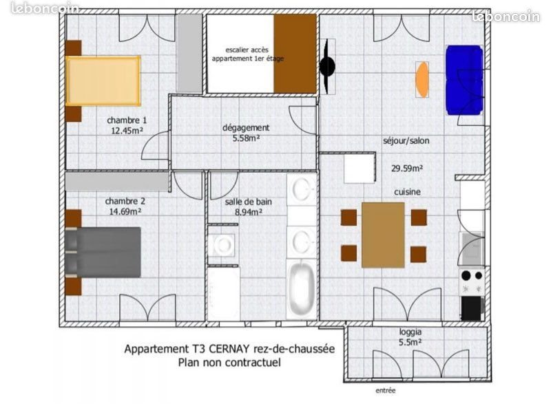 Appartement à louer, 72m², Cernay