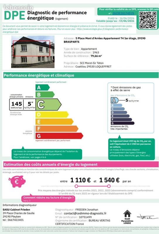 Appartement à louer, 80m², Brasparts