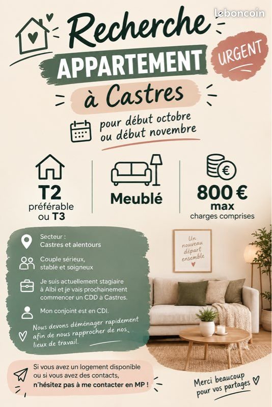 Appartement à louer, 62m², Castres