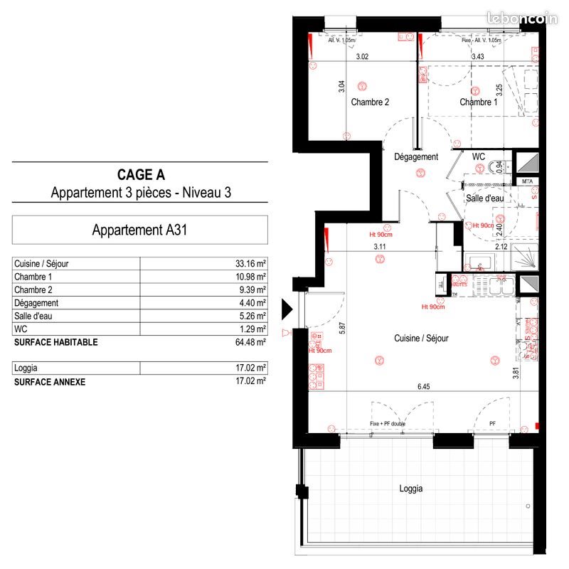 Appartement à vendre, 64m², Villeurbanne