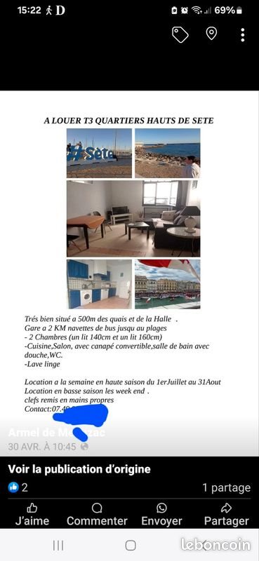 Appartement à louer, 65m², Sète