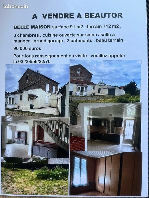 Maison à vendre, 91m², Tergnier