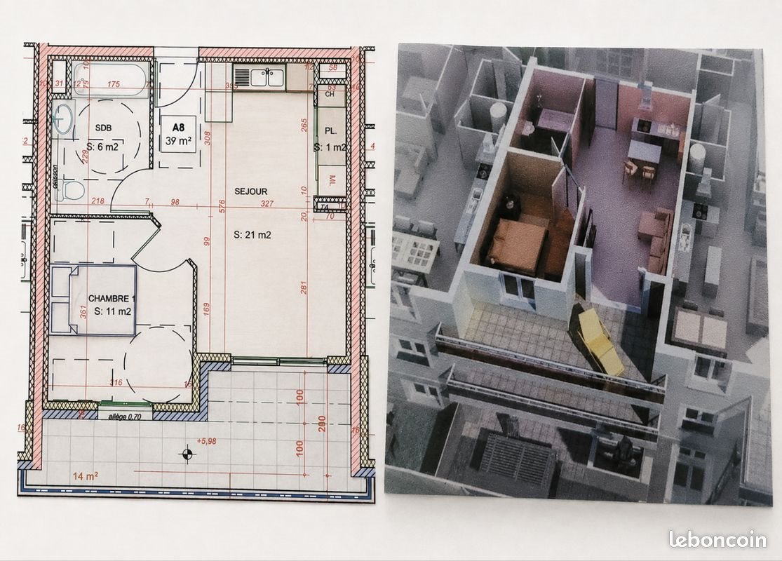 Appartement à vendre, 39m², Le Péage-de-Roussillon