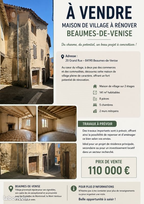Maison à vendre, 145m², Caromb