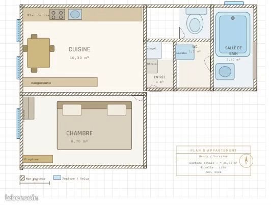 Appartement à louer, 25m², Nancy