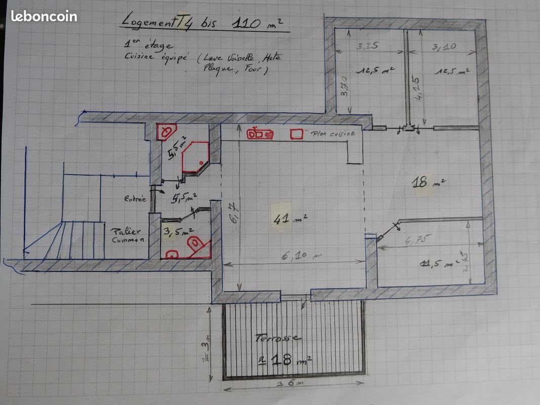 Appartement à louer, 110m², Moirans