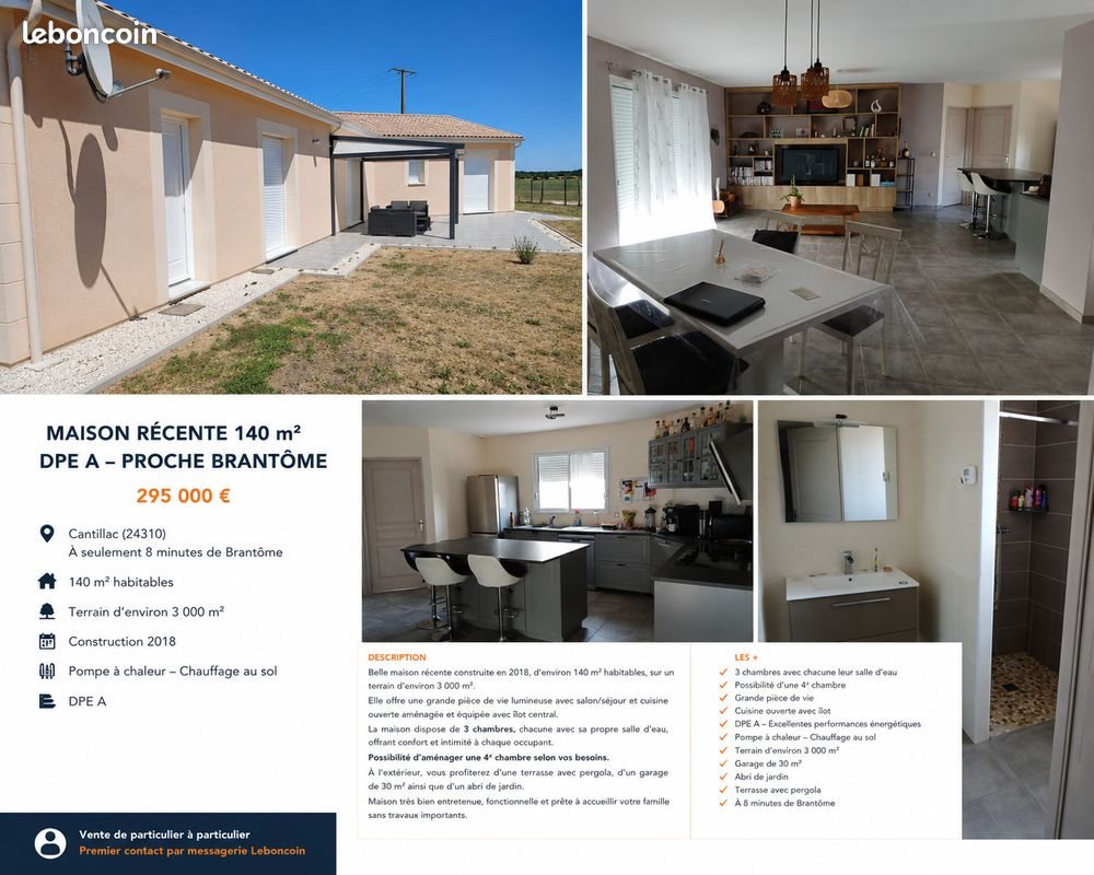 Maison à vendre, 140m², Brantôme