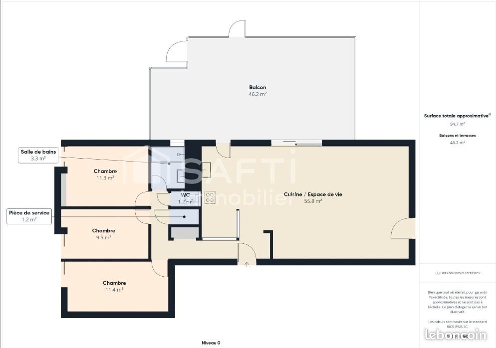 Appartement à vendre, 95m², Gradignan