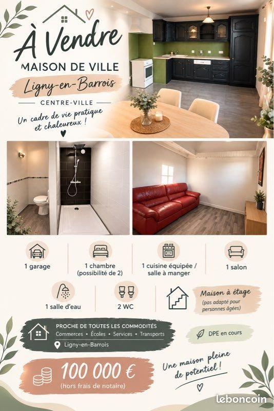 Maison à vendre, 80m², Ligny-en-Barrois