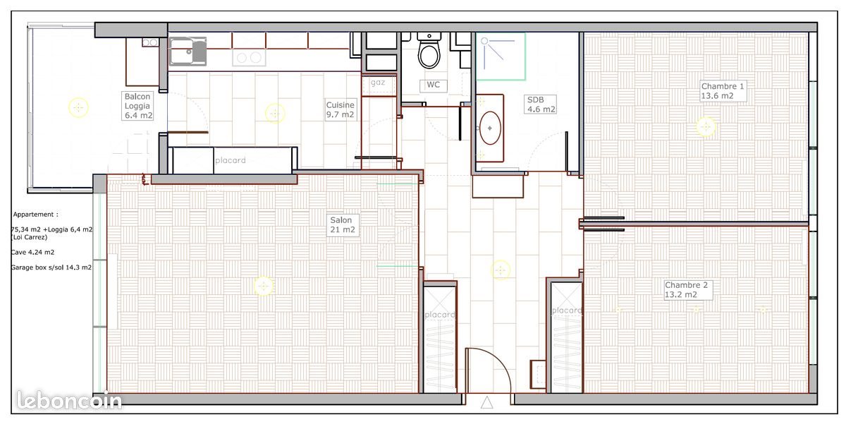 Appartement à louer, 75m², Toulouse