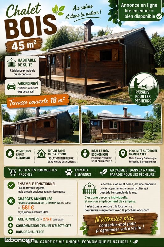 Maison à vendre, 45m², Puttelange-aux-Lacs