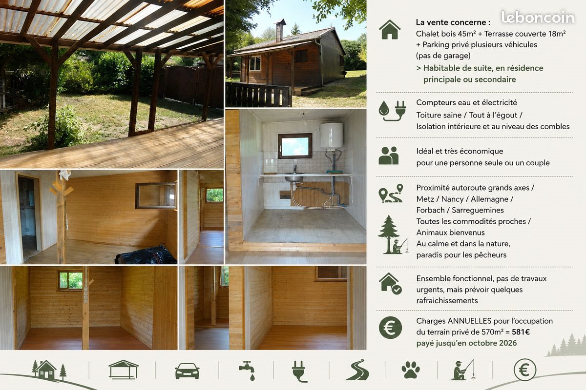 Maison à vendre, 45m², Puttelange-aux-Lacs
