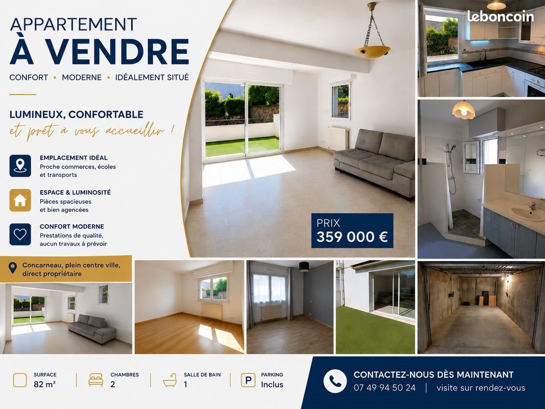 Appartement à vendre, 82m², Concarneau