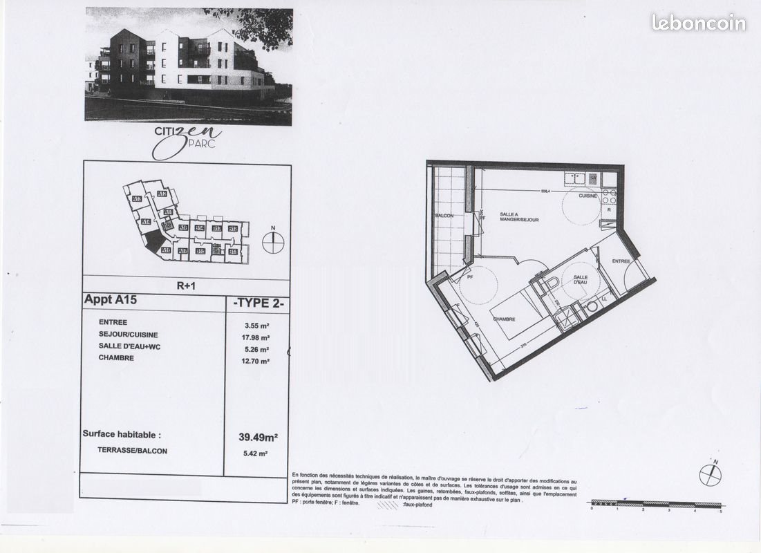 Appartement à louer, 39m², Tours