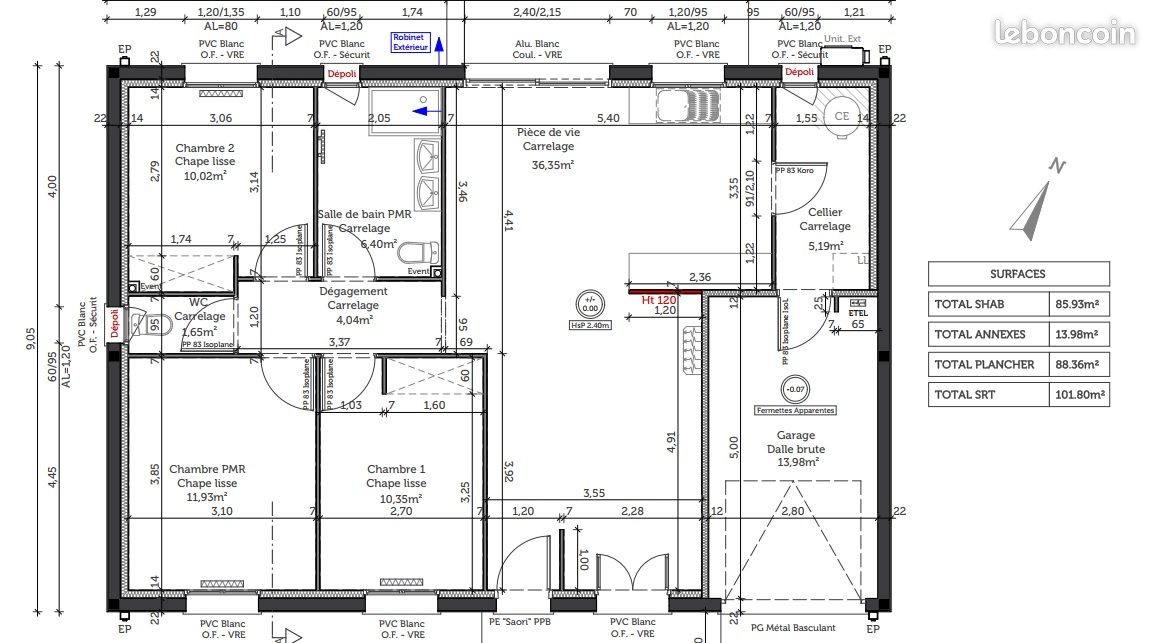 Maison à louer, 85m², Saint-Hilaire-de-Lusignan