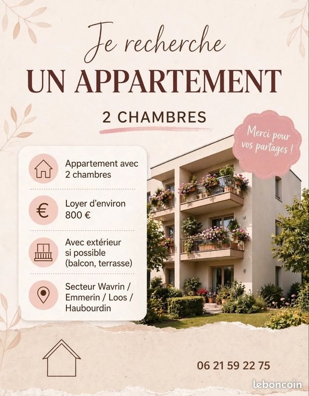 Appartement à louer, 65m², Wavrin