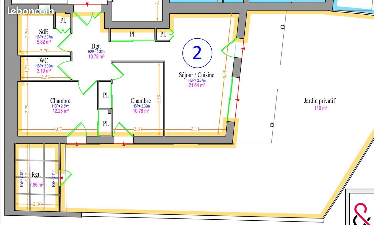 Appartement à louer, 64m², Bouguenais
