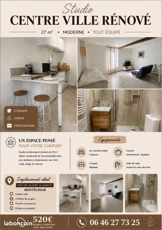 Appartement à louer, 27m², Montélimar