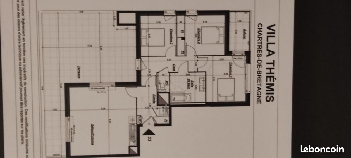 Appartement à louer, 83m², Chartres-de-Bretagne