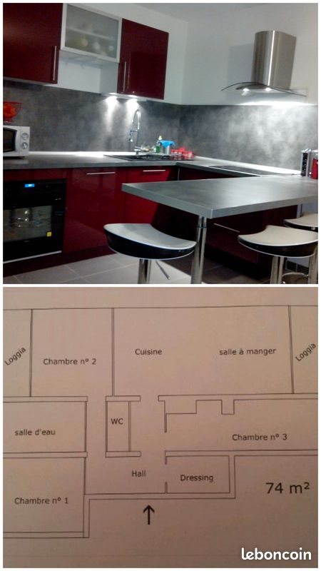 Appartement à louer, 74m², Compiègne