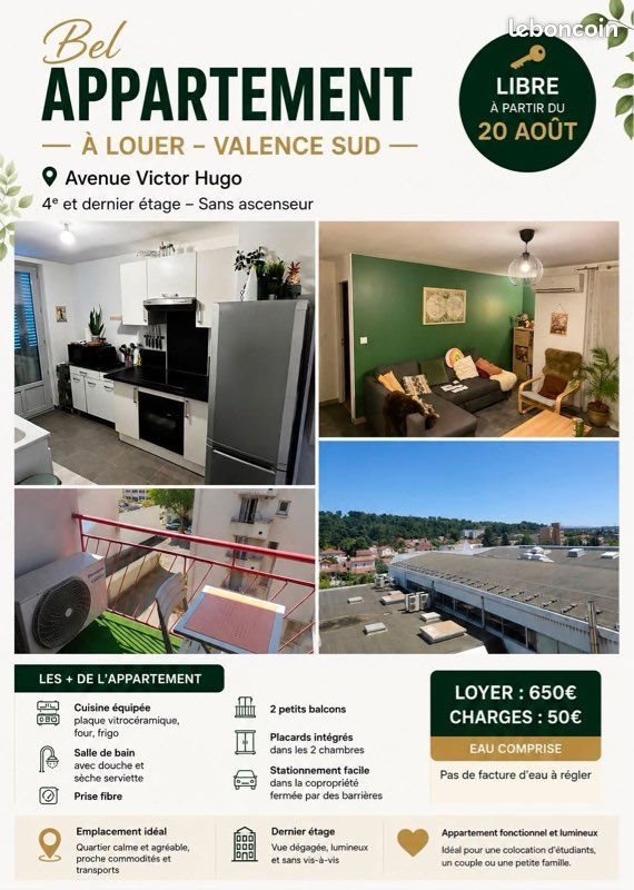 Appartement à louer, 60m², Valence
