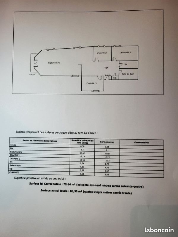 Appartement à louer, 80m², Villechenève
