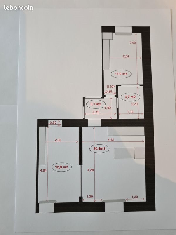 Appartement à louer, 51m², Metz