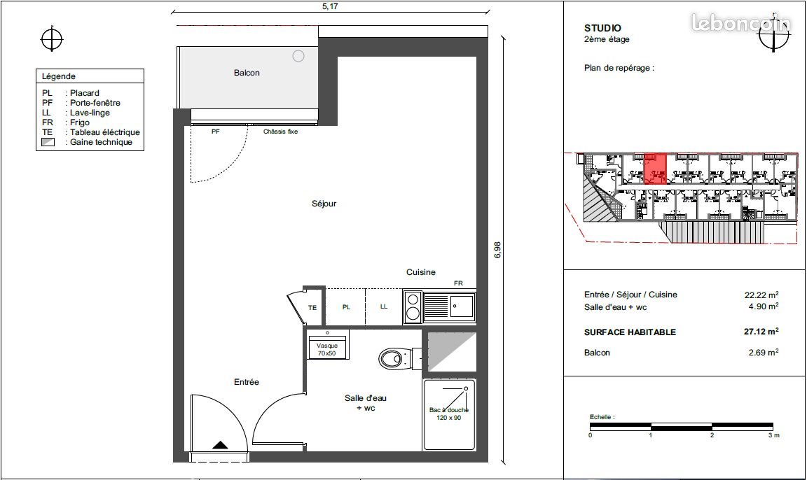 Appartement à louer, 27m², Villenave-d'Ornon