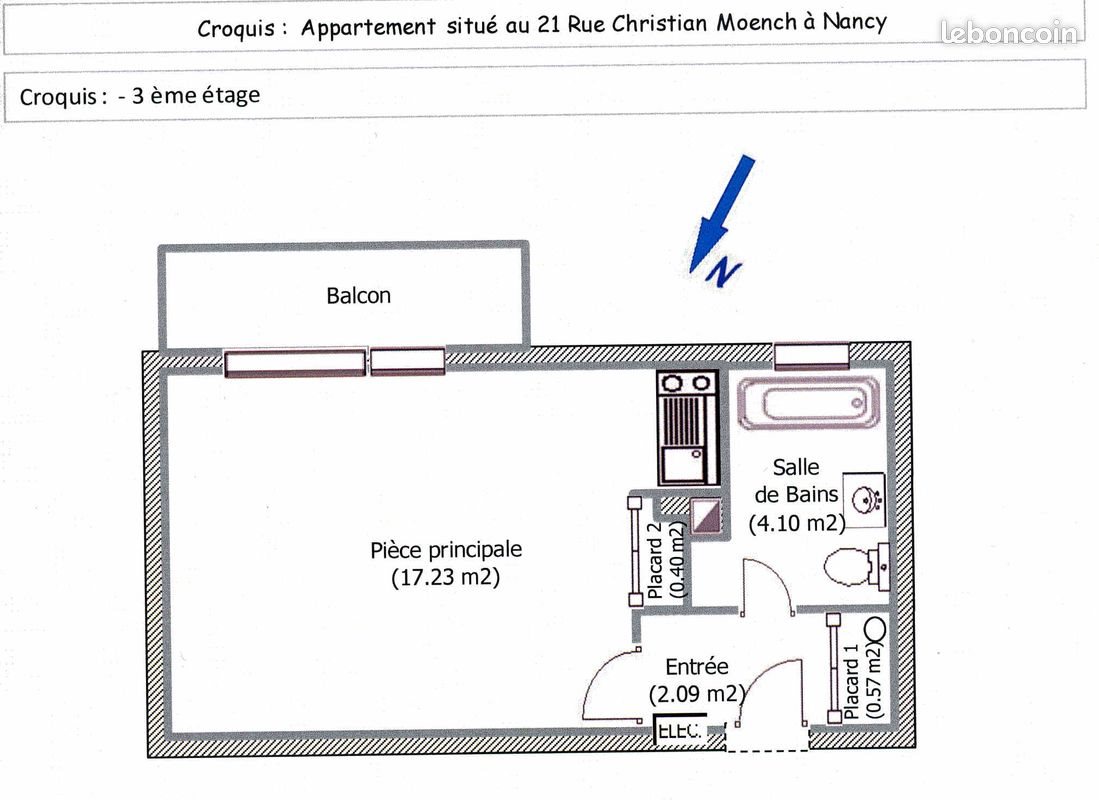 Appartement à louer, 23m², Nancy