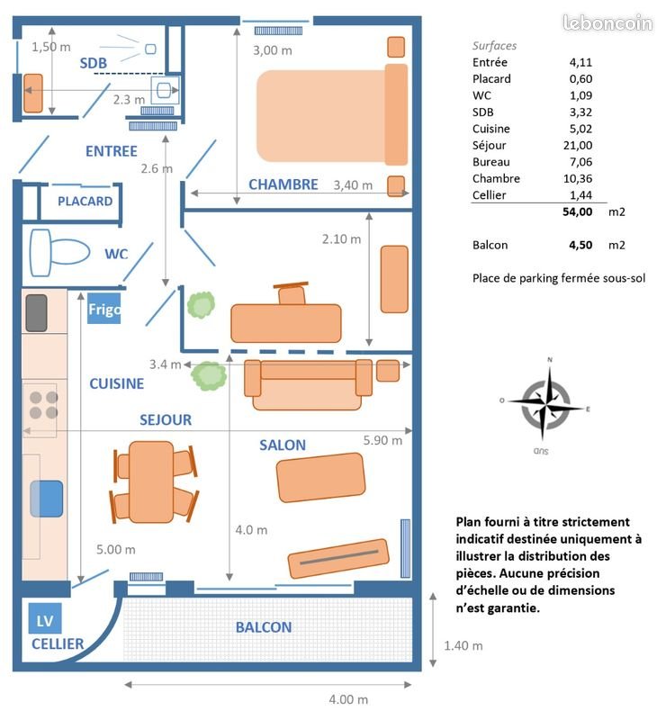 Appartement à louer, 54m², Saint-Sébastien-sur-Loire
