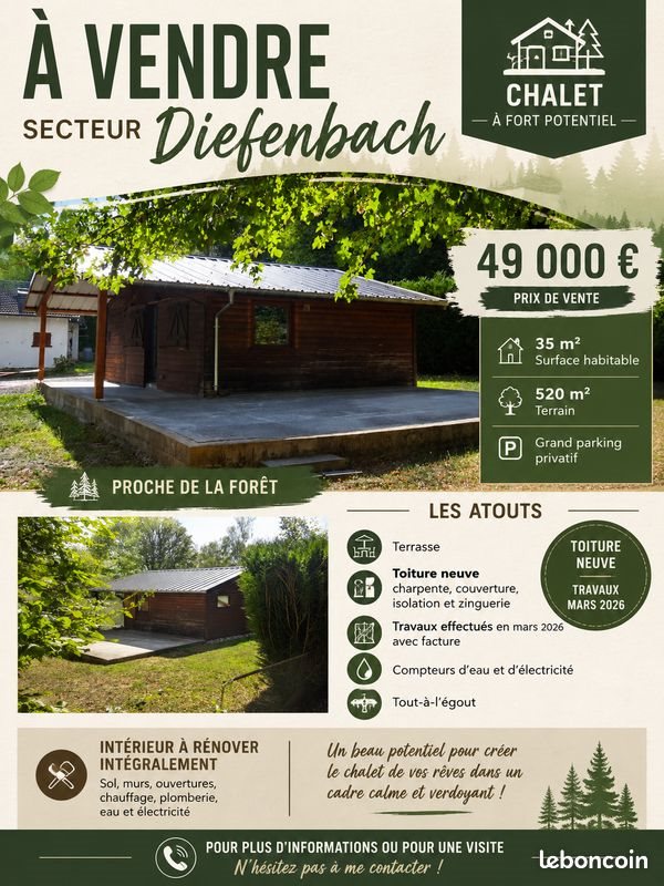 Maison à vendre, 35m², Puttelange-aux-Lacs
