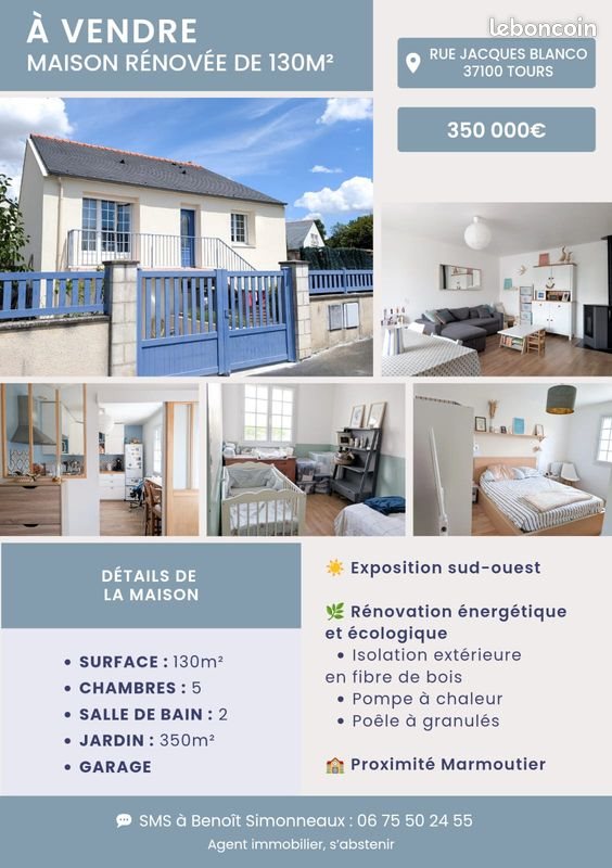 Maison à vendre, 130m², Tours