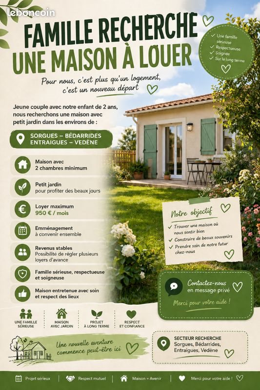 Maison à louer, 70m², Sorgues