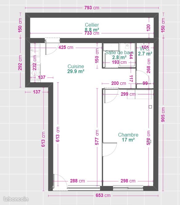 Appartement à louer, 61m², Laussonne
