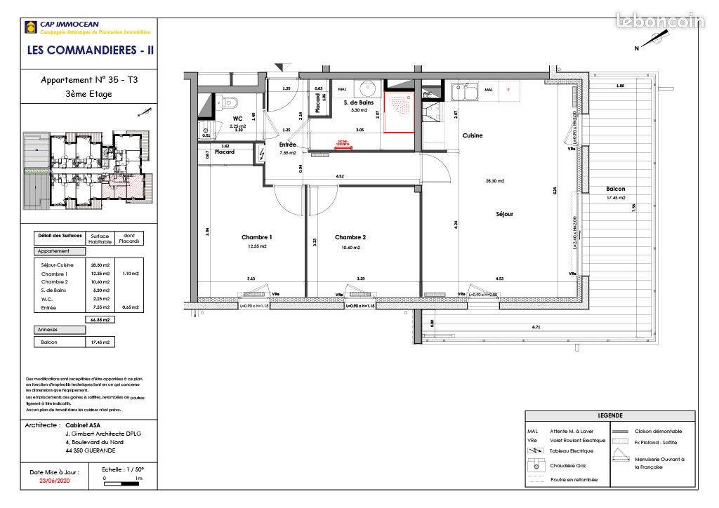 Appartement à louer, 66m², Saint-Nazaire