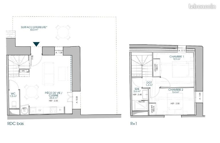 Appartement à louer, 49m², Rognes