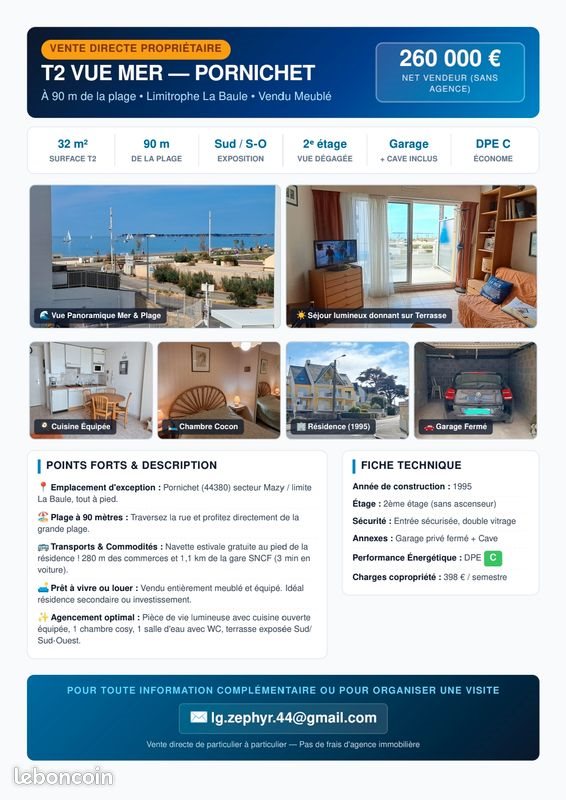 Appartement à vendre, 32m², Pornichet