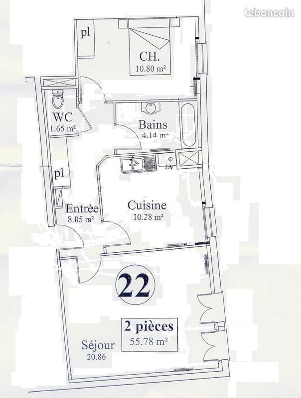 Appartement à louer, 56m², Pont-sur-Yonne